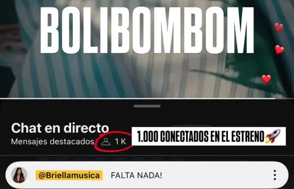 Chat en directo del estreno de un videoclip en YouTube con 1.000 personas conectadas